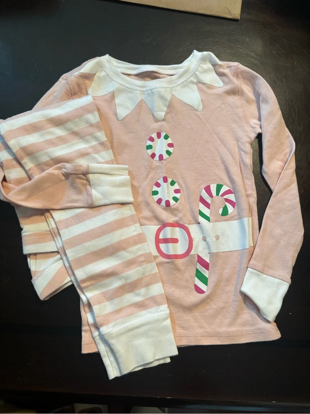Old Navy Light Pink Candy-Cane Graphic Pajama Set